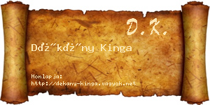 Dékány Kinga névjegykártya