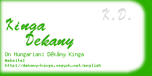 kinga dekany business card
